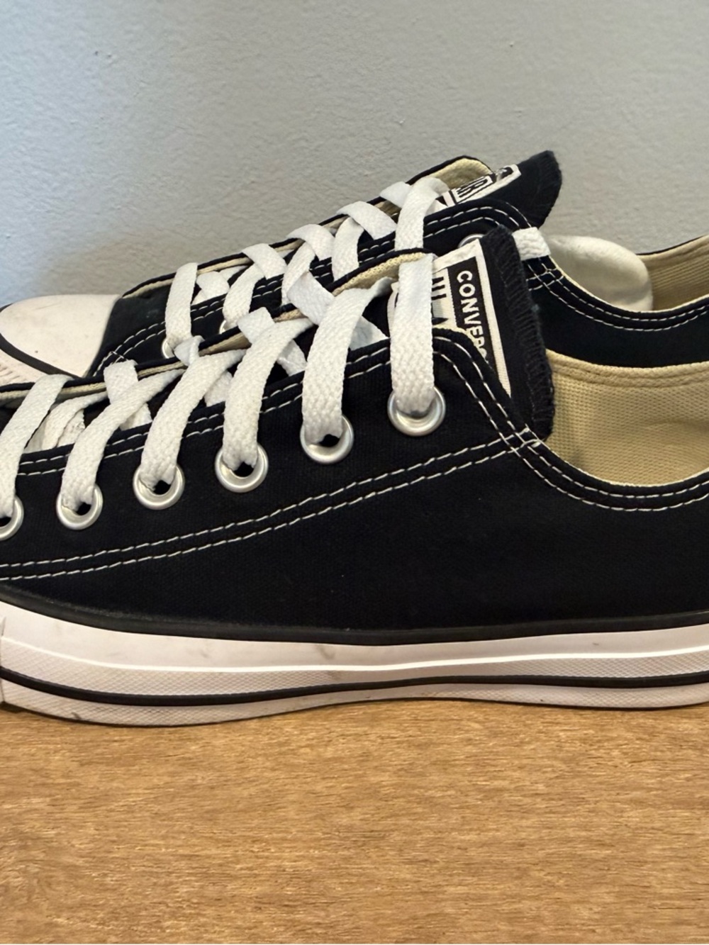 Converse Black Low-Top Canvas Sneakers with White Accents
